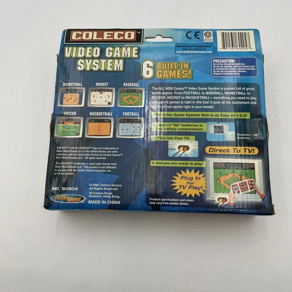 Coleco‎ Video Game System 6 Built-in Games Plug & Play Techno Source 2005 - NEW